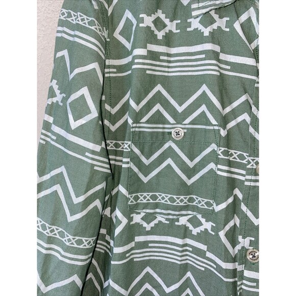 MENS WESTERN TRIBAL Aztec LONG SLEEVE Button Up SHIRT S art Modern Amusement - Picture 5 of 9